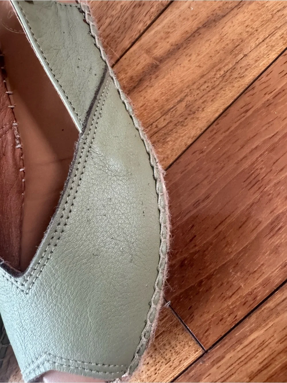 Toni Pons Light Green Leather Slingback Espadrille